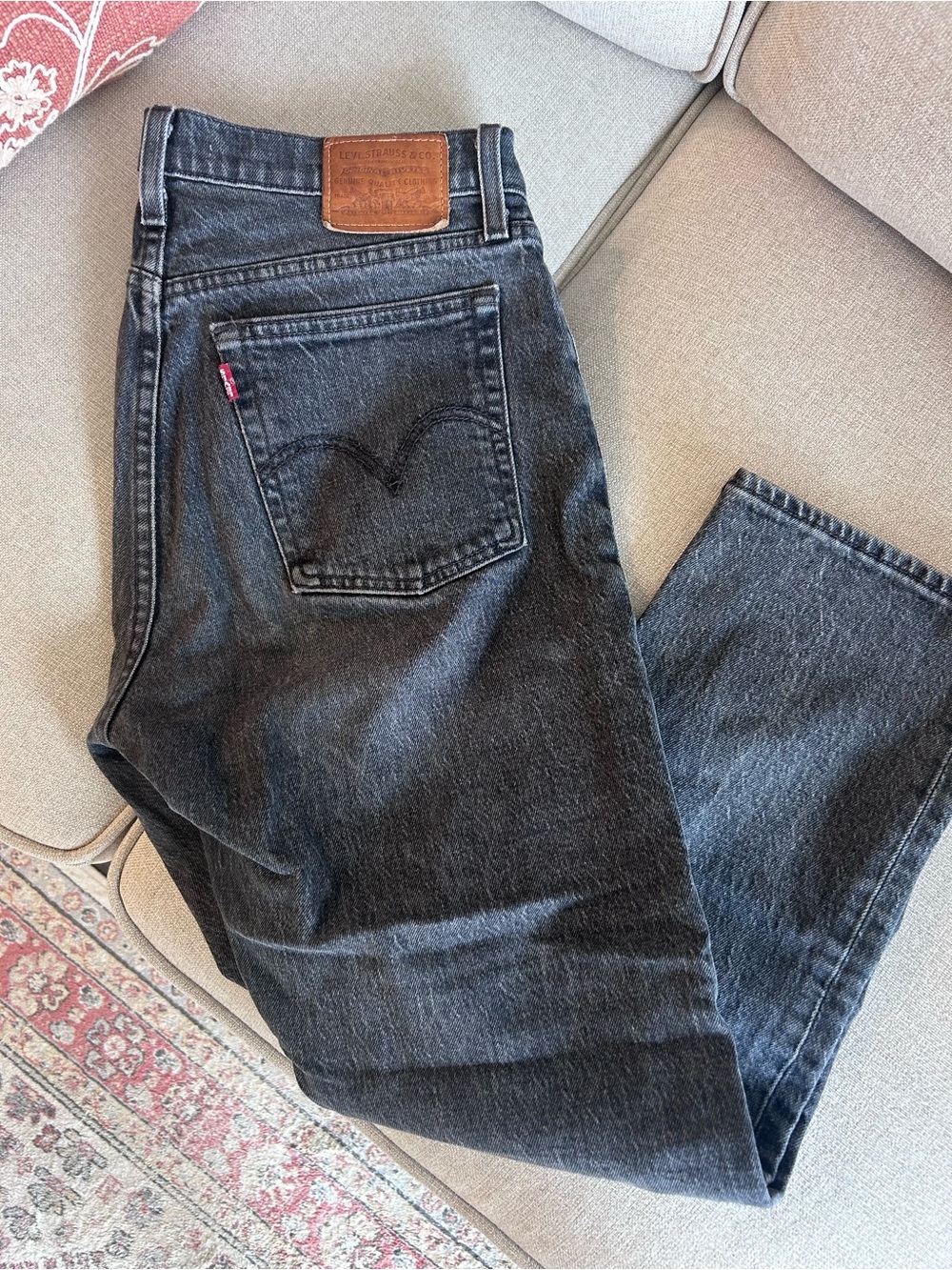 Levi's Wedgie Straight Black Denim Jeans